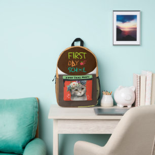 Sac À Dos Imprimé Vite journée d'école avec chat amour