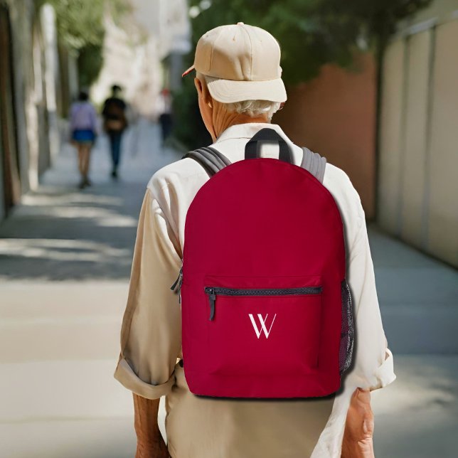 Sac À Dos Imprimé Votre monogramme en Bourgogne (Créateur téléchargé)