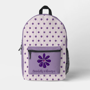 Sac À Dos Imprimé Votre nom Violet & Brousses - Fleurs violettes