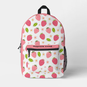 Sac À Dos Imprimé Voyage Rose Fraise Mignon 