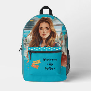Sac À Dos Imprimé Voyager, Veux-tu partir en voyage ensemble ? Impri
