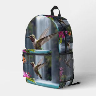 Sac À Dos Imprimé "Whispers of Nature : Hummingbird, Cascade,