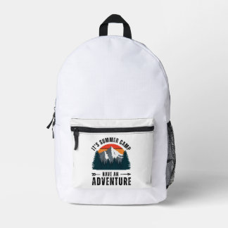 Sac À Dos Imprimé White Vintage Mountain Nature Aventure Rétro