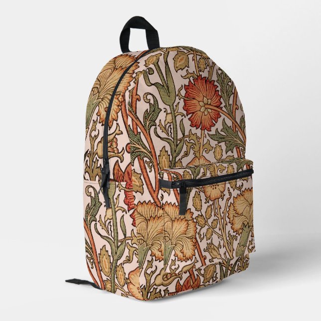Sac À Dos Imprimé William Morris Rose Flower Fond d'écran Motif (Coin arrière gauche)
