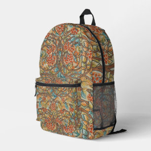 Sac À Dos Imprimé William Morris Style Cottagecore Écureuil Floral