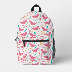 Sac À Dos Imprimé Wonder Woman Logo Rose et Motif Éclair