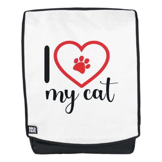 Sac à dos j'aime mon chat (Devant)