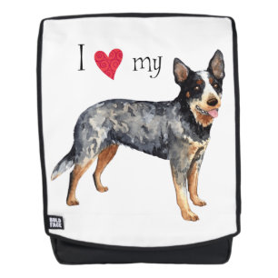 Sac À Dos J'aime mon chien australien de bétail