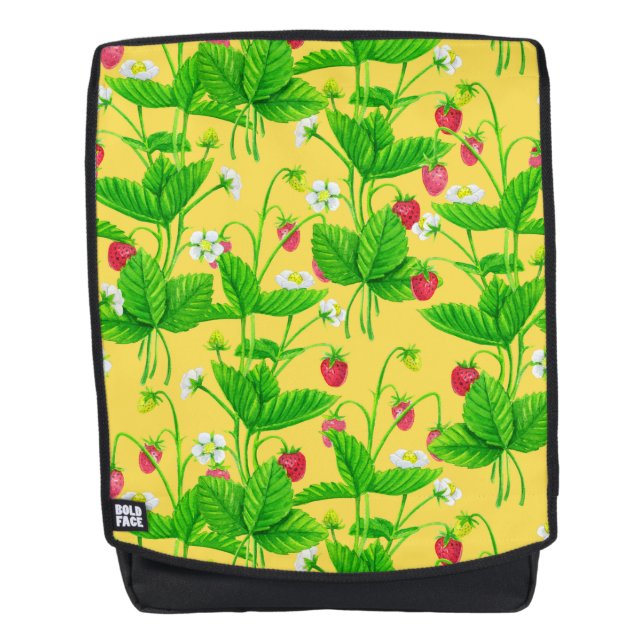Sac À Dos Jardin de fraise sur jaune (Devant)