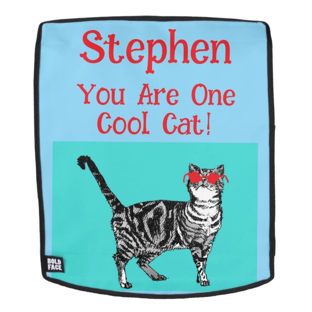 Sac À Dos Joyeux anniversaire Vous Cool Tabby Chat Mens Mari (Devant amovible)