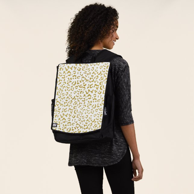 Sac À Dos Leopard d'or, Parties scintillant d'or, Empreinte  (Porté)