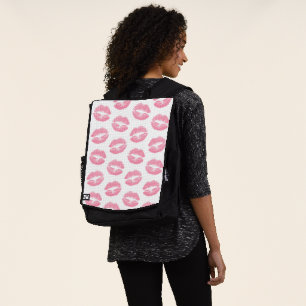 Sac À Dos Lèvres roses, motif de lèvres, rouge à lèvres rose