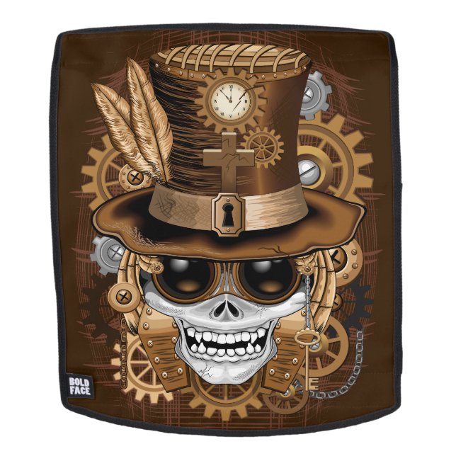 Sac À Dos Machine rétro Voodoo à vapeur crâne (Devant amovible)