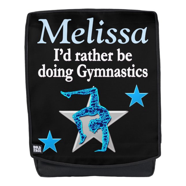 SAC À DOS MAGNIFIQUE PACK PERSONNALISÉ DE GYMNAST BLEU (Devant)