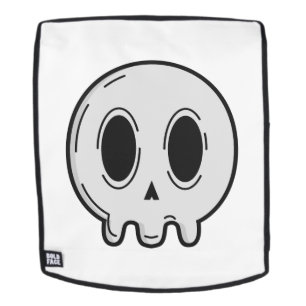 Sac à dos minimaliste blanc avec graphique de crân