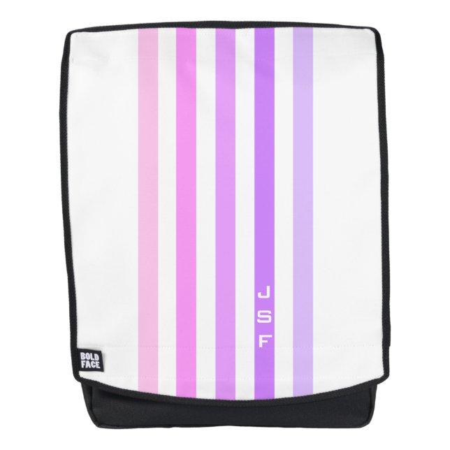 Sac À Dos Monogramme à bandes verticales violettes et roses (Devant)
