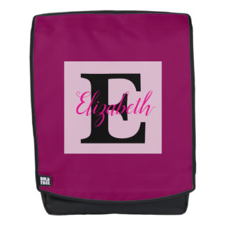 Sac À Dos Monogramme de fille et nom rose violet bagages