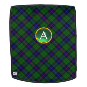 SAC À DOS MONOGRAMME ÉCOSSAIS DE TARTAN ET DE GEMME DE VERT