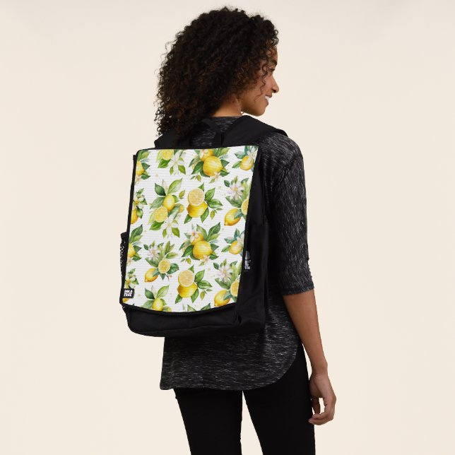 Sac À Dos Motif citron, Fleurs de citron, Feuilles, Citrus (Porté)