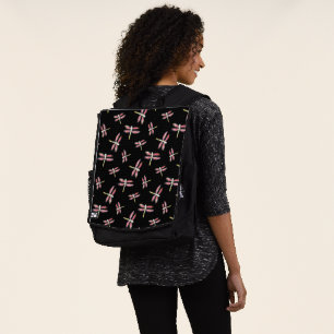Sac À Dos Motif de bugs de libellules roses