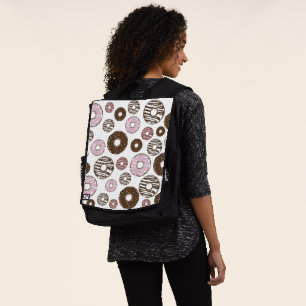 Sac À Dos Motif De Donuts, Donuts Roses, Donuts Brown