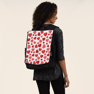Sac À Dos Motif Des Coeurs, Coeurs Rouges, Motif Des Coeurs