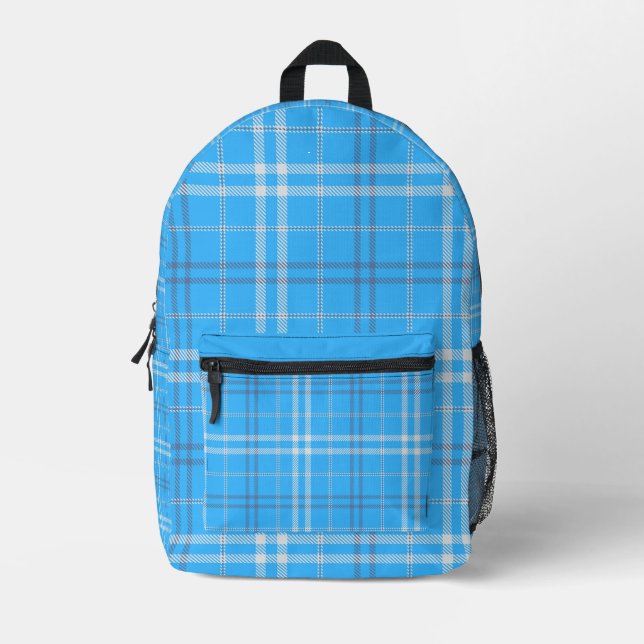 Sac à dos Motif Plaid bleu - élégant et fonctionne (Recto)