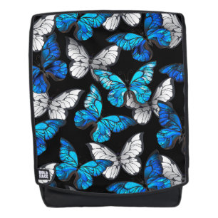 Sac À Dos Motif sans couleur foncée avec papillons bleus Mor