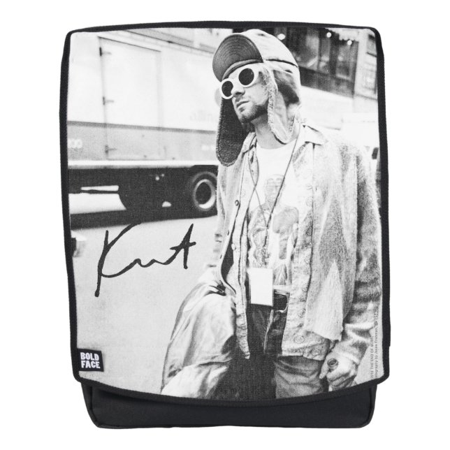 Sac à dos noir et blanc de Kurt Cobain (Devant)