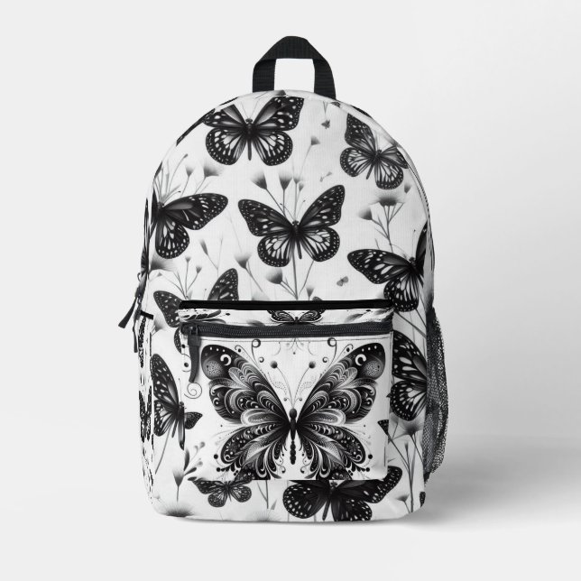 Sac à dos Papillon noir et blanc (Recto)