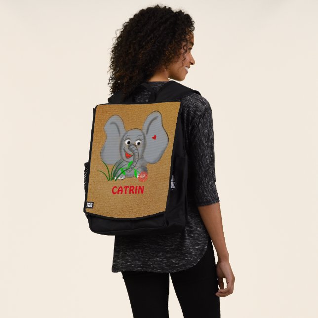 Sac À Dos Parties scintillant Or Et Eléphant Bébé (Porté)
