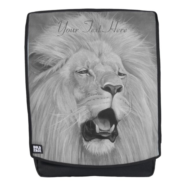 Sac À Dos photo de la faune du lion rugissant gros chat (Devant)