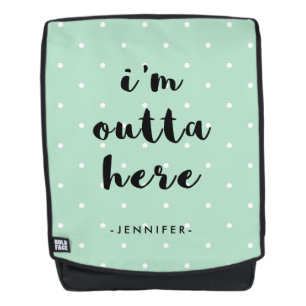 Sac À Dos Pois vert en bon état à la mode je suis Outta