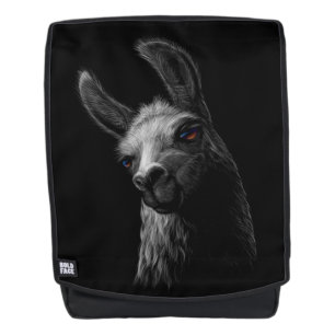 Sac À Dos Portrait Head Cute Llama avec un Arrière - plan no