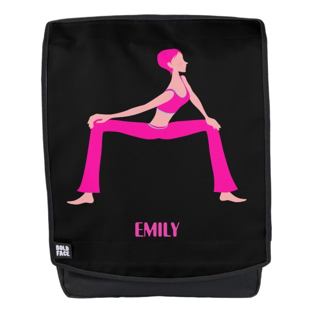 Sac À Dos Pose De Yoga Rose Et Peau (Devant)