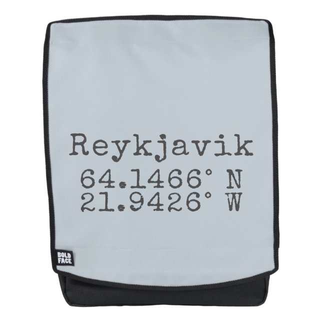 Sac À Dos Reykjavik Islande Latitude Longitude (Devant)