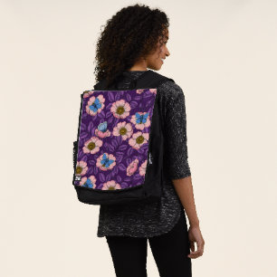 Sac À Dos Rose de chien et papillons en rose et violet