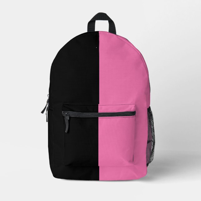 Sac à dos rose noir personnalisable (Recto)
