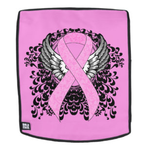 Sac À Dos Ruban de sensibilisation rose avec ailes