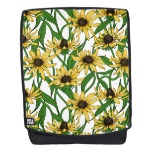 Sac À Dos Rudbekia jaune sur blanc