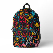 Sac à dos scolaire hippie tout imprimé