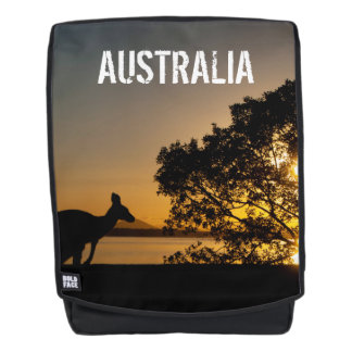 Sac À Dos Silhouette de Kangourou au coucher du soleil