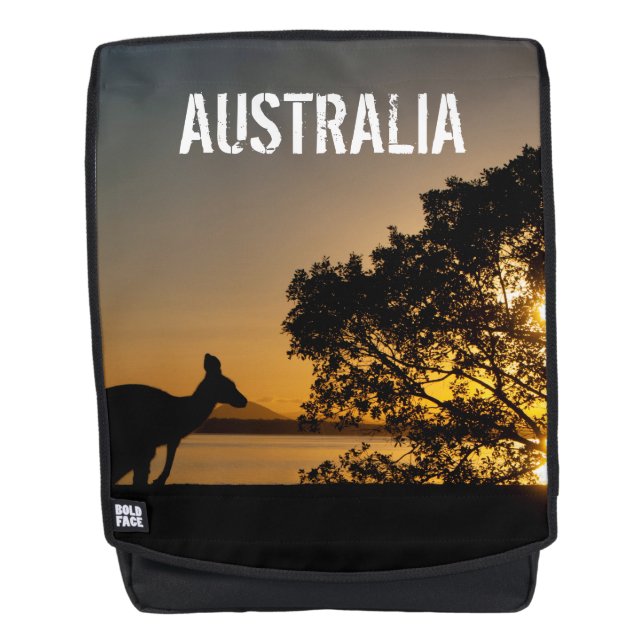 Sac À Dos Silhouette de Kangourou au coucher du soleil (Devant)