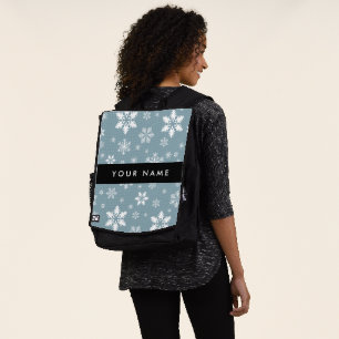 Sac À Dos Snowflakes blanc, Grey, Votre nom, Personnaliser