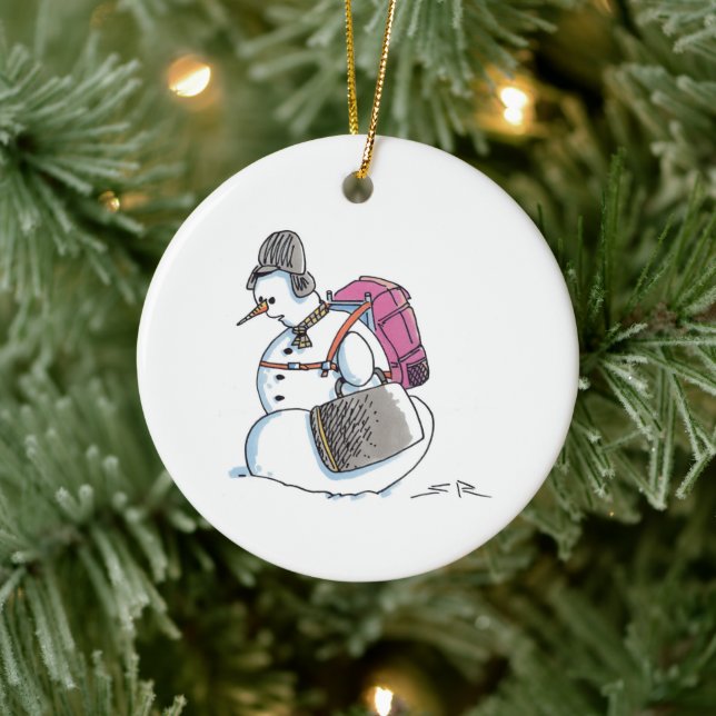 Sac à dos Snowman céramique blanche ornement de No (Arbre)