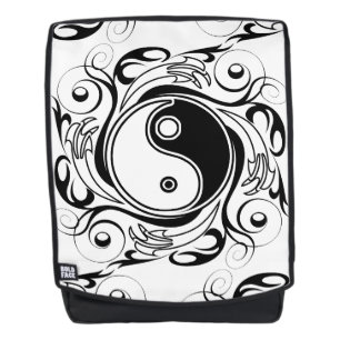 Sac À Dos Symbole Yin & Yang Tatouage Noir et Blanc