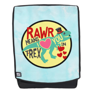 Sac À Dos T-Rex dans un Top Hat Rawr signifie que je t'aime 