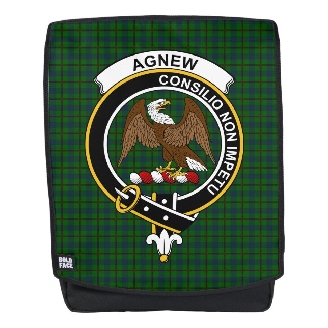 Sac À Dos Tartan Tartan Plaid, L'Agnew Hunti Clan Crest (Devant)