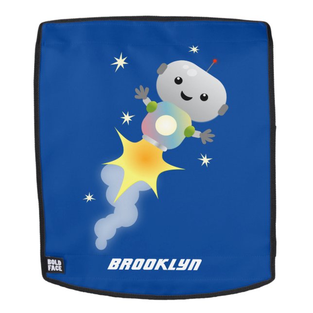 Sac À Dos Un mignon robot volant dans l'espace dessin animé (Devant amovible)