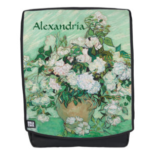 Sac À Dos Van Gogh Vase avec roses roses Vintages Art Floral